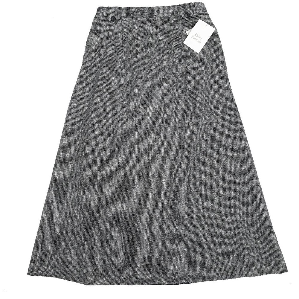 NEW $149 Orvis Donegal Tweed Boot Skirt! Black White  Heavier Weight Fully Lined
